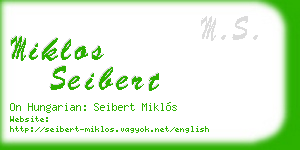 miklos seibert business card